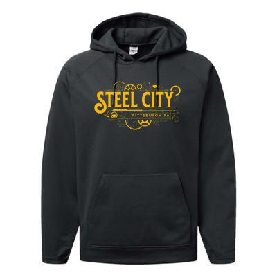 Steel City Pittsburgh Pennsylvania 412 Home Retro Performance Fleece Hoodie