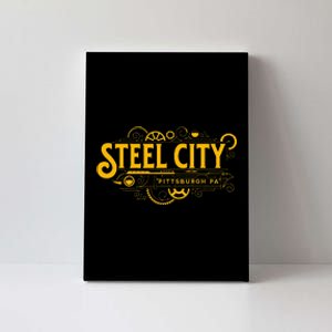 Steel City Pittsburgh Pennsylvania 412 Home Retro Canvas