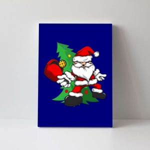 Santa Claus Playing Pickleball Funny Christmas Pickleball Gift Canvas