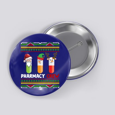 Santa Claus Pharmacy Crew Christmas Pills Snow Reindeer Gift Button