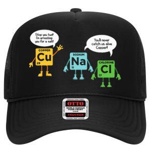 Science Chemistry Periodic Table Funny Scientist Nerd Geeks High Crown Mesh Back Trucker Hat