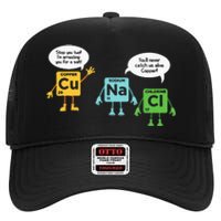 Science Chemistry Periodic Table Funny Scientist Nerd Geeks High Crown Mesh Back Trucker Hat