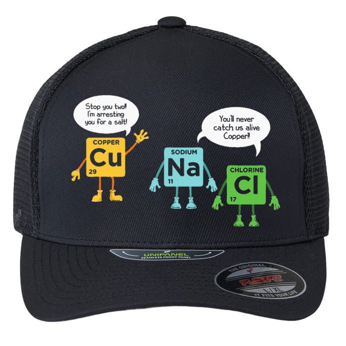 Science Chemistry Periodic Table Funny Scientist Nerd Geeks Flexfit Unipanel Trucker Cap