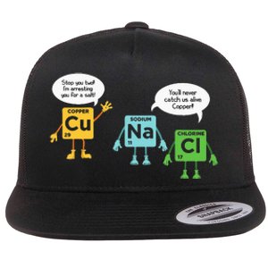 Science Chemistry Periodic Table Funny Scientist Nerd Geeks Flat Bill Trucker Hat