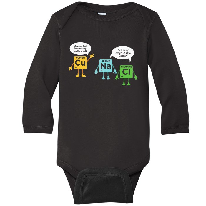 Science Chemistry Periodic Table Funny Scientist Nerd Geeks Baby Long Sleeve Bodysuit