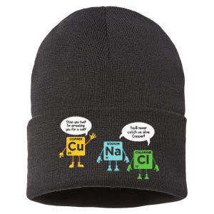 Science Chemistry Periodic Table Funny Scientist Nerd Geeks Sustainable Knit Beanie