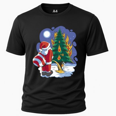 Santa Claus Pissing On Tree Performance Shirt