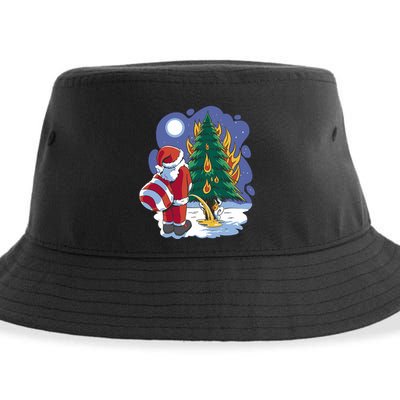 Santa Claus Pissing On Tree Sustainable Bucket Hat