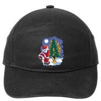 Santa Claus Pissing On Tree 7-Panel Snapback Hat