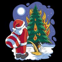Santa Claus Pissing On Tree 7-Panel Snapback Hat