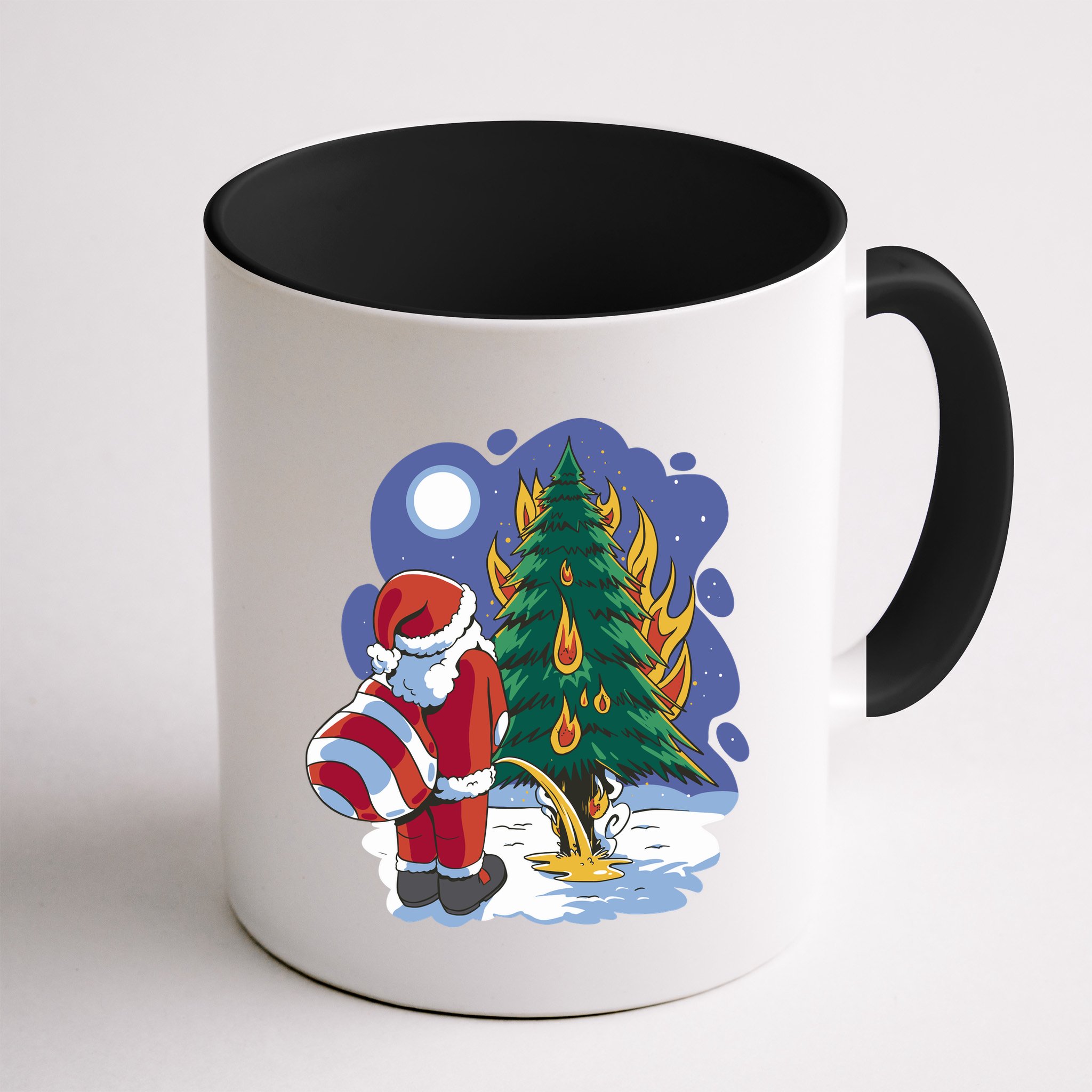 Santa Claus Pissing On Tree Mug