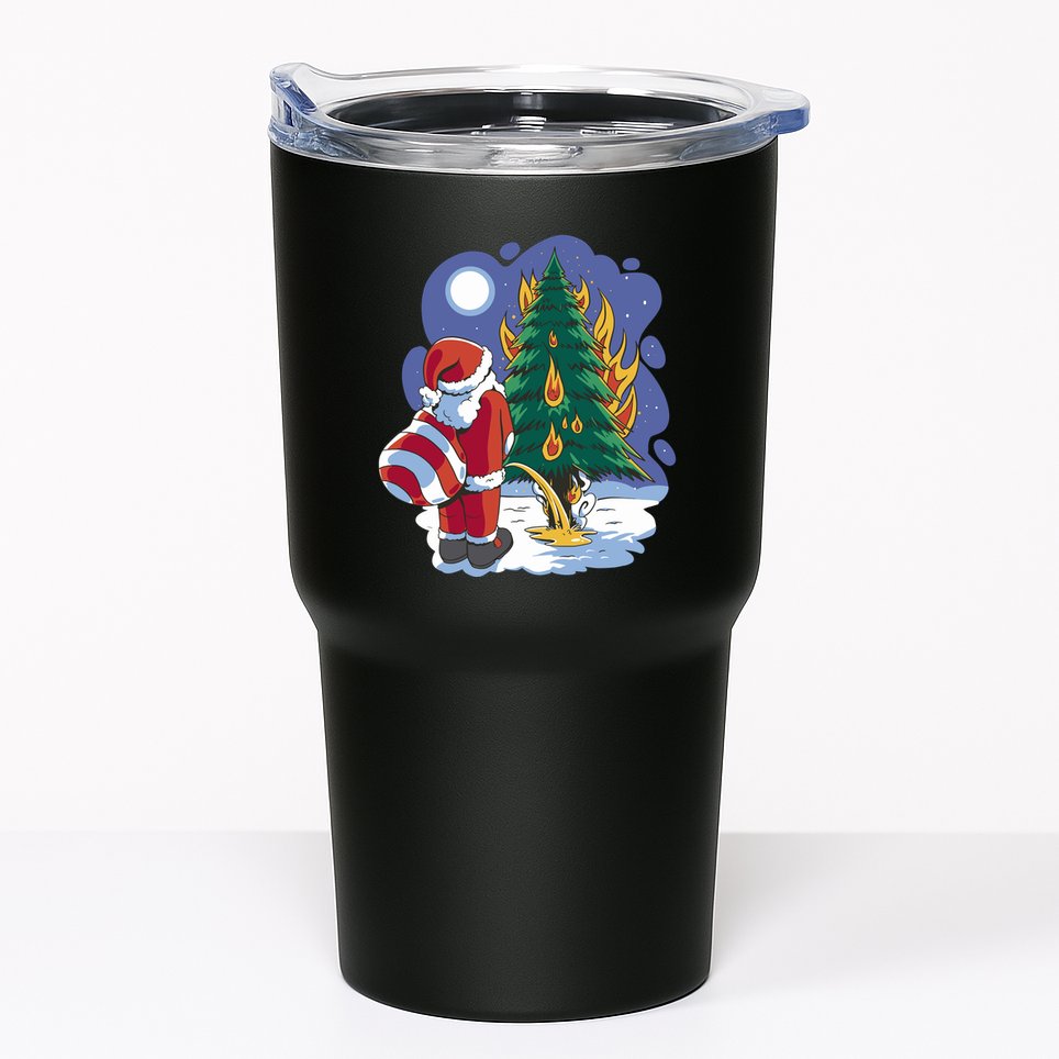 Santa Claus Pissing On Tree Tumbler