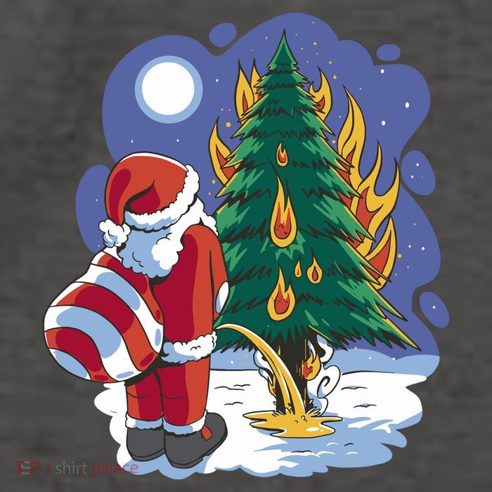Santa Claus Pissing On Tree Vector Backpack