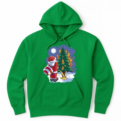 Santa Claus Pissing On Tree Hoodie