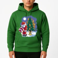 Santa Claus Pissing On Tree Hoodie