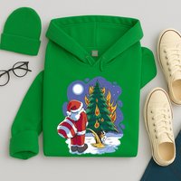 Santa Claus Pissing On Tree Hoodie