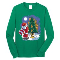 Santa Claus Pissing On Tree Long Sleeve Shirt