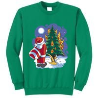 Santa Claus Pissing On Tree Sweatshirt