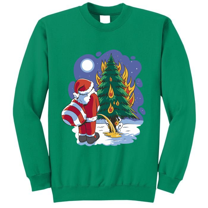 Santa Claus Pissing On Tree Sweatshirt