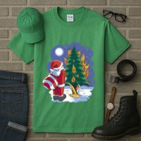 Santa Claus Pissing On Tree Tall T-Shirt