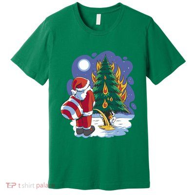 Santa Claus Pissing On Tree Premium T-Shirt