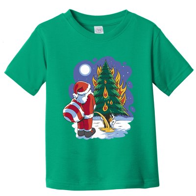 Santa Claus Pissing On Tree Toddler T-Shirt