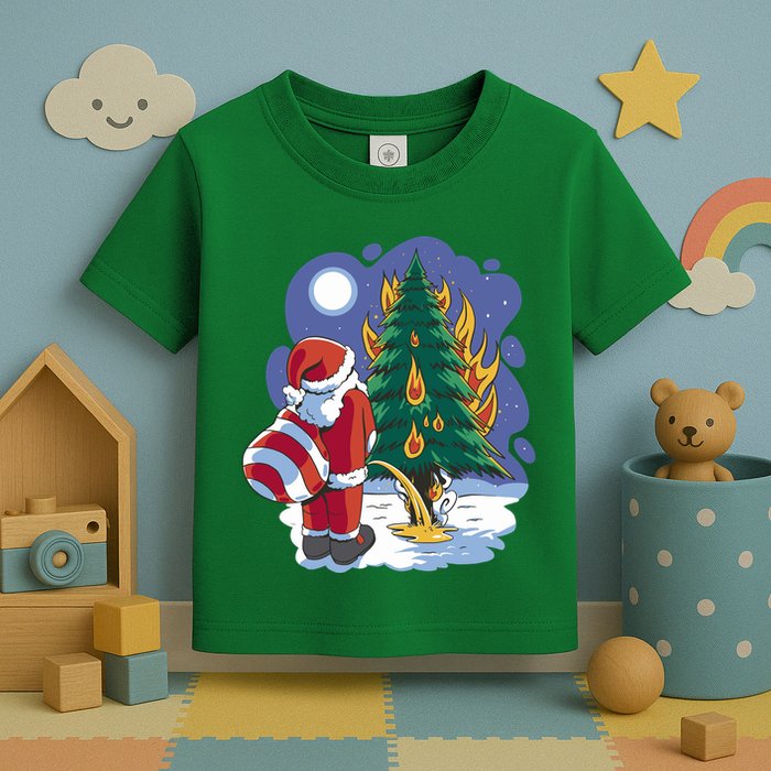 Santa Claus Pissing On Tree Toddler T-Shirt