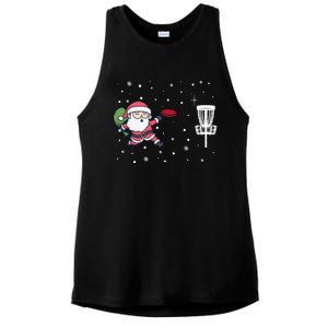 Santa Claus Playing Disc Golf Ugly Christmas Gift Ladies PosiCharge Tri-Blend Wicking Tank