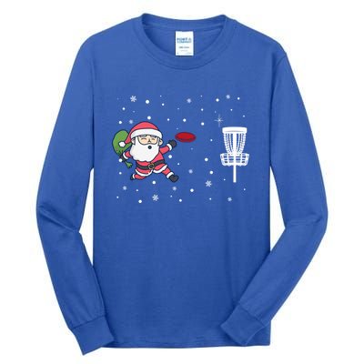 Santa Claus Playing Disc Golf Ugly Christmas Gift Tall Long Sleeve T-Shirt