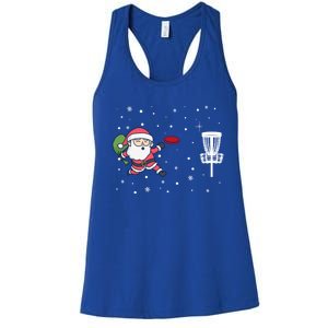 Santa Claus Playing Disc Golf Ugly Christmas Gift Women's Racerback Tank