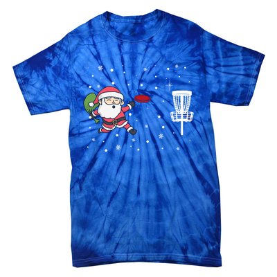 Santa Claus Playing Disc Golf Ugly Christmas Gift Tie-Dye T-Shirt