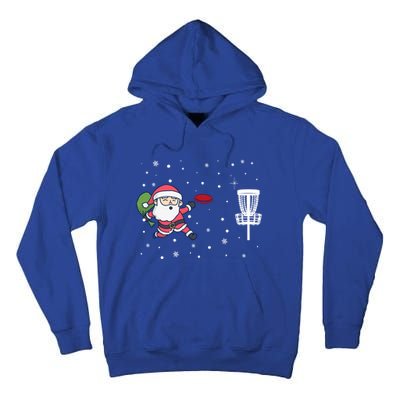 Santa Claus Playing Disc Golf Ugly Christmas Gift Tall Hoodie