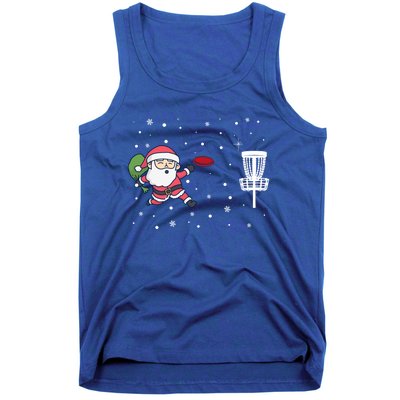 Santa Claus Playing Disc Golf Ugly Christmas Gift Tank Top