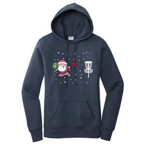 Santa Claus Playing Disc Golf Ugly Christmas Gift Women's Pullover Hoodie