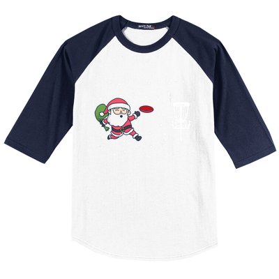 Santa Claus Playing Disc Golf Ugly Christmas Gift Baseball Sleeve Shirt