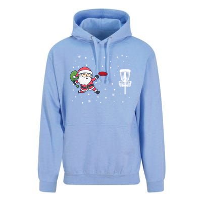 Santa Claus Playing Disc Golf Ugly Christmas Gift Unisex Surf Hoodie