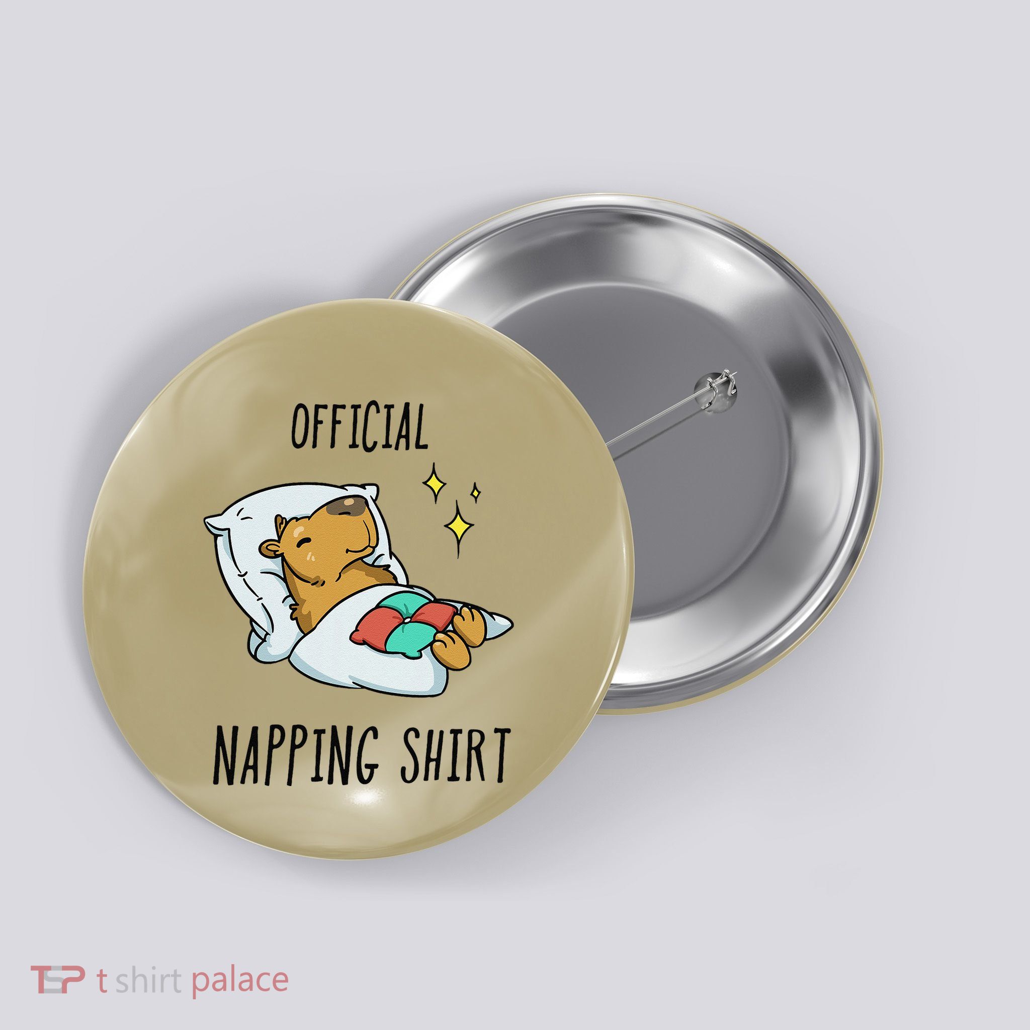 Sleeping Capybara Pajamas Sleepyhead Button