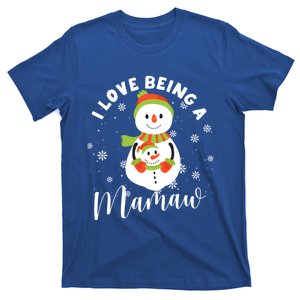 Snow Christmas Pajama Funny Xmas Pjs I Love Being A Mamaw Gift T-Shirt