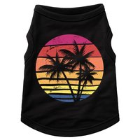 Summer Colorful Palm Tree Retro Sunset Doggie Tank