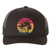 Summer Colorful Palm Tree Retro Sunset Yupoong Adult 5-Panel Trucker Hat