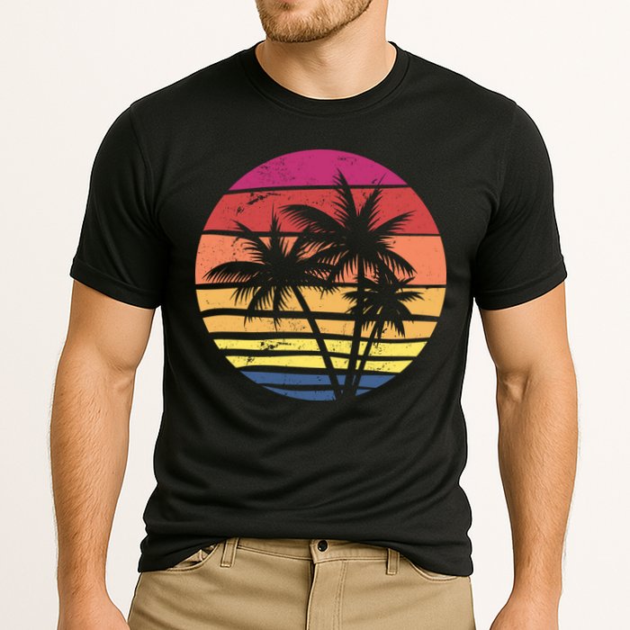 Summer Colorful Palm Tree Retro Sunset Performance Shirt
