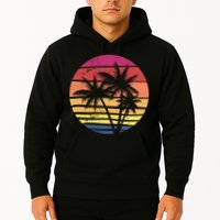 Summer Colorful Palm Tree Retro Sunset Hoodie