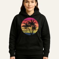 Summer Colorful Palm Tree Retro Sunset Hoodie