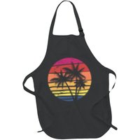 Summer Colorful Palm Tree Retro Sunset Apron