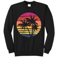 Summer Colorful Palm Tree Retro Sunset Sweatshirt