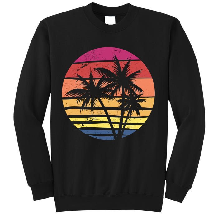 Summer Colorful Palm Tree Retro Sunset Sweatshirt