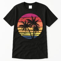 Summer Colorful Palm Tree Retro Sunset Tall T-Shirt
