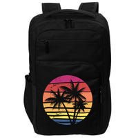 Summer Colorful Palm Tree Retro Sunset Impact Tech Backpack