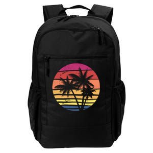 Summer Colorful Palm Tree Retro Sunset Daily Commute Backpack