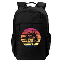 Summer Colorful Palm Tree Retro Sunset Backpack